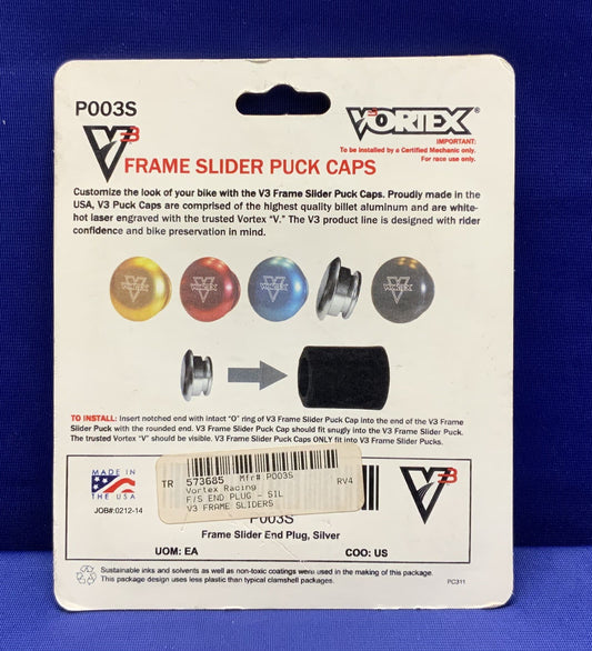 Vortex Frame Slider End Plug (Silver) V3 Frame P003S