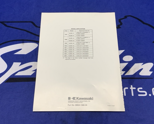Kawasaki KLR650/500 Service Manual 1987-1995 OEM 99924-1080-55
