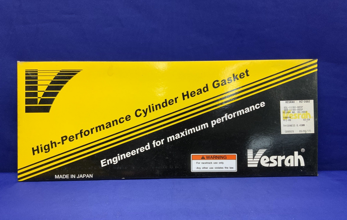 Vesrah Cylinder Head Gasket 0.45mm YZF-R6 1999-2007 RG-2002