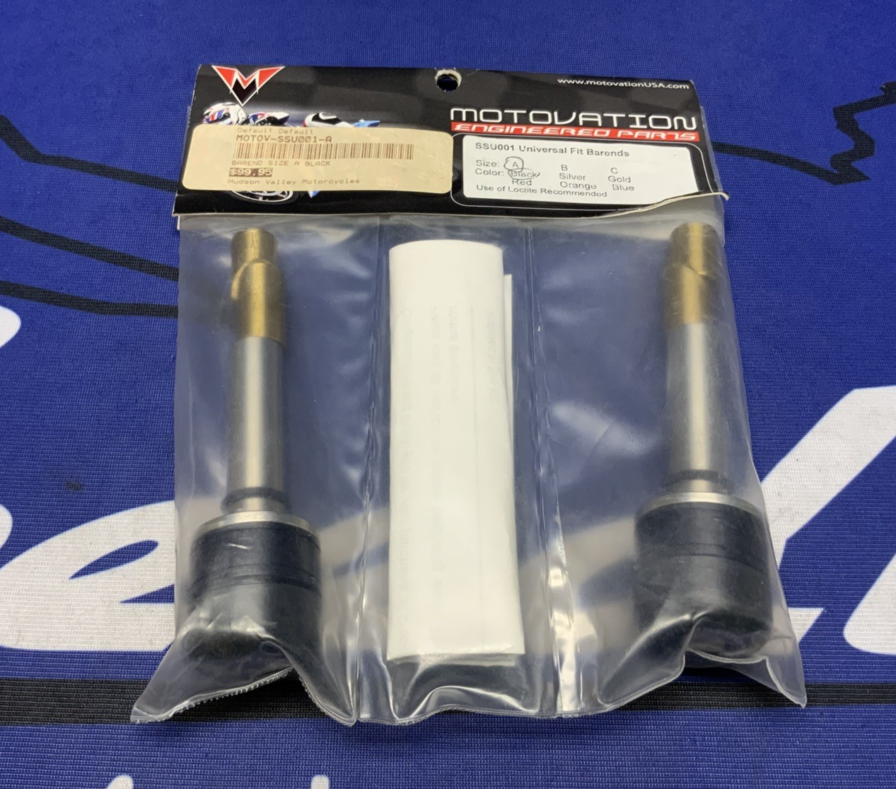 Motovation Weighted Universal Bar End Slider (Black) Size A SSU001