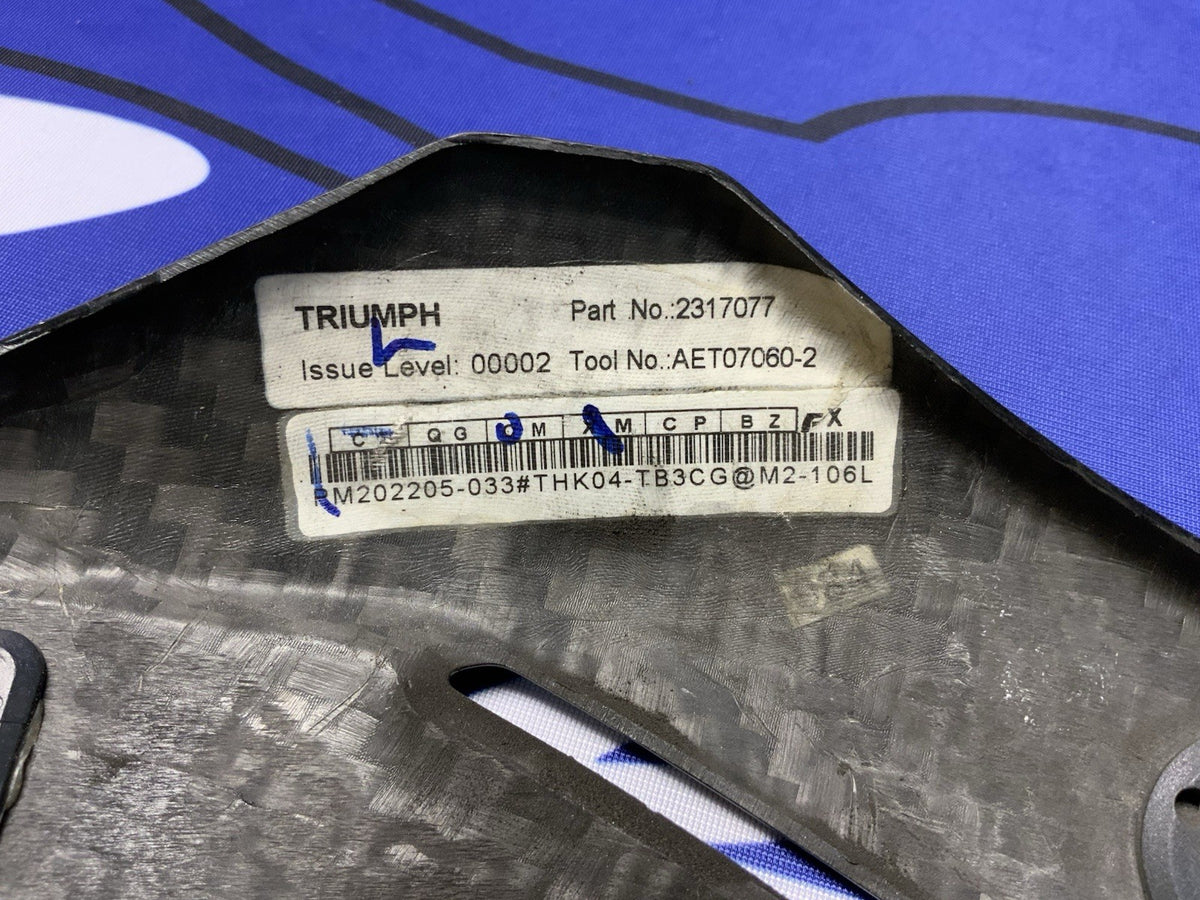 Triumph Left Belly Pan Carbon Fiber Street Triple R/RS/Moto 2 23-25 OEM T2317077