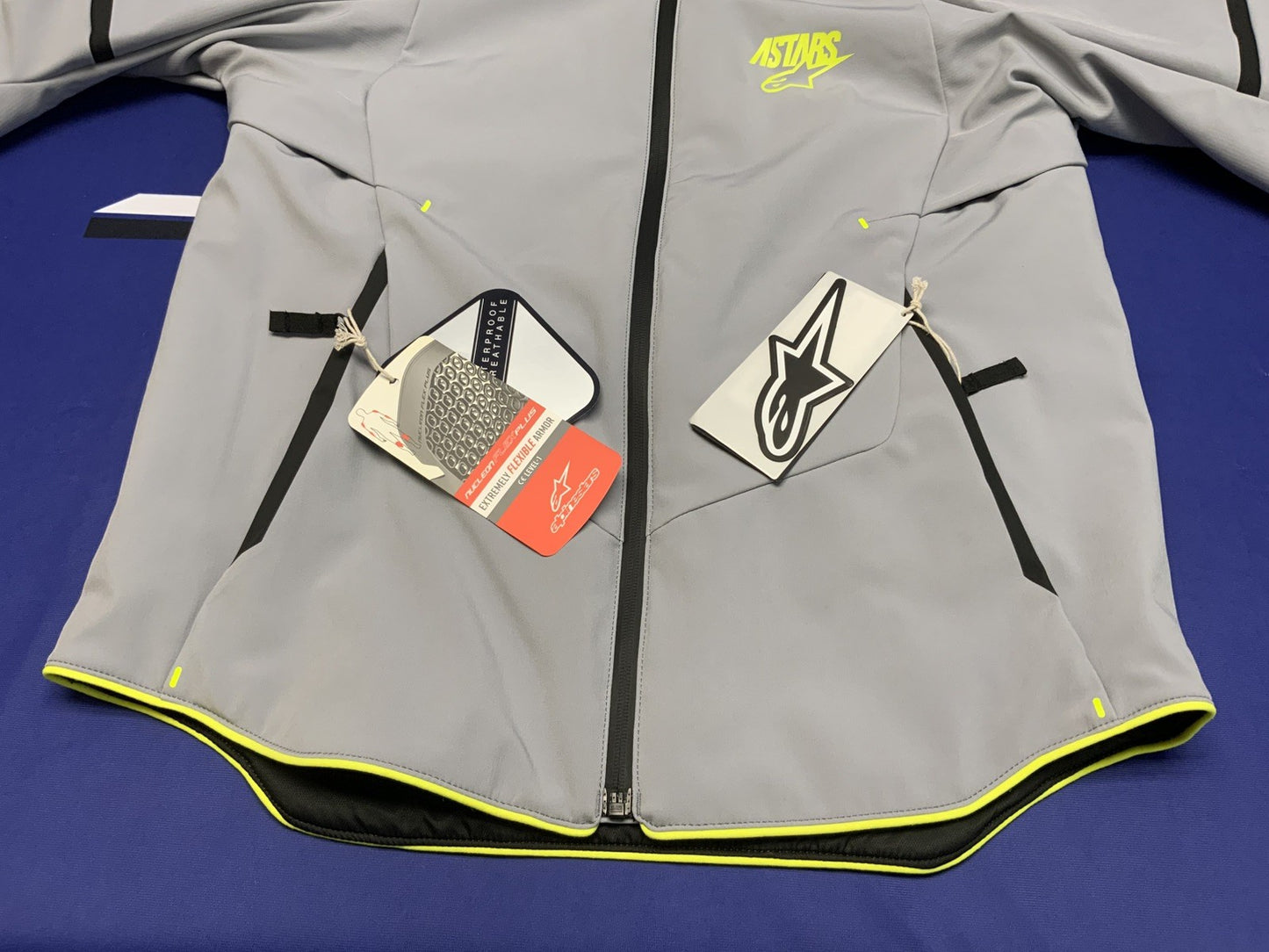 Alpinestars Aerosheel Waterproof Jacket Gray/Yellow Large New 4125007306