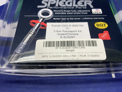 Spiegler Rennsport Green Brake Line Kit Suzuki GSX-R 600/750 2011-2026 S-SU0291
