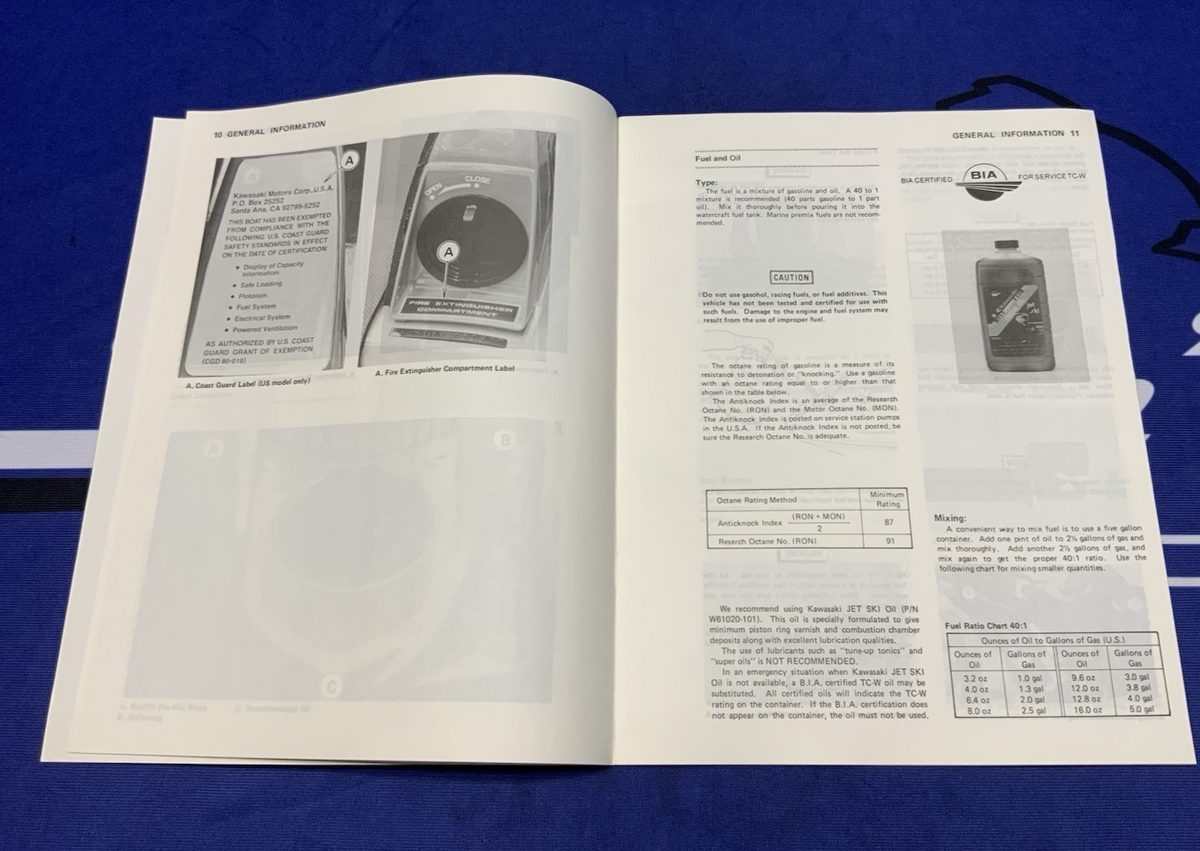 Kawasaki Jet Ski JS550 Owners Manual 1986-1989 OEM 99920-1434-01