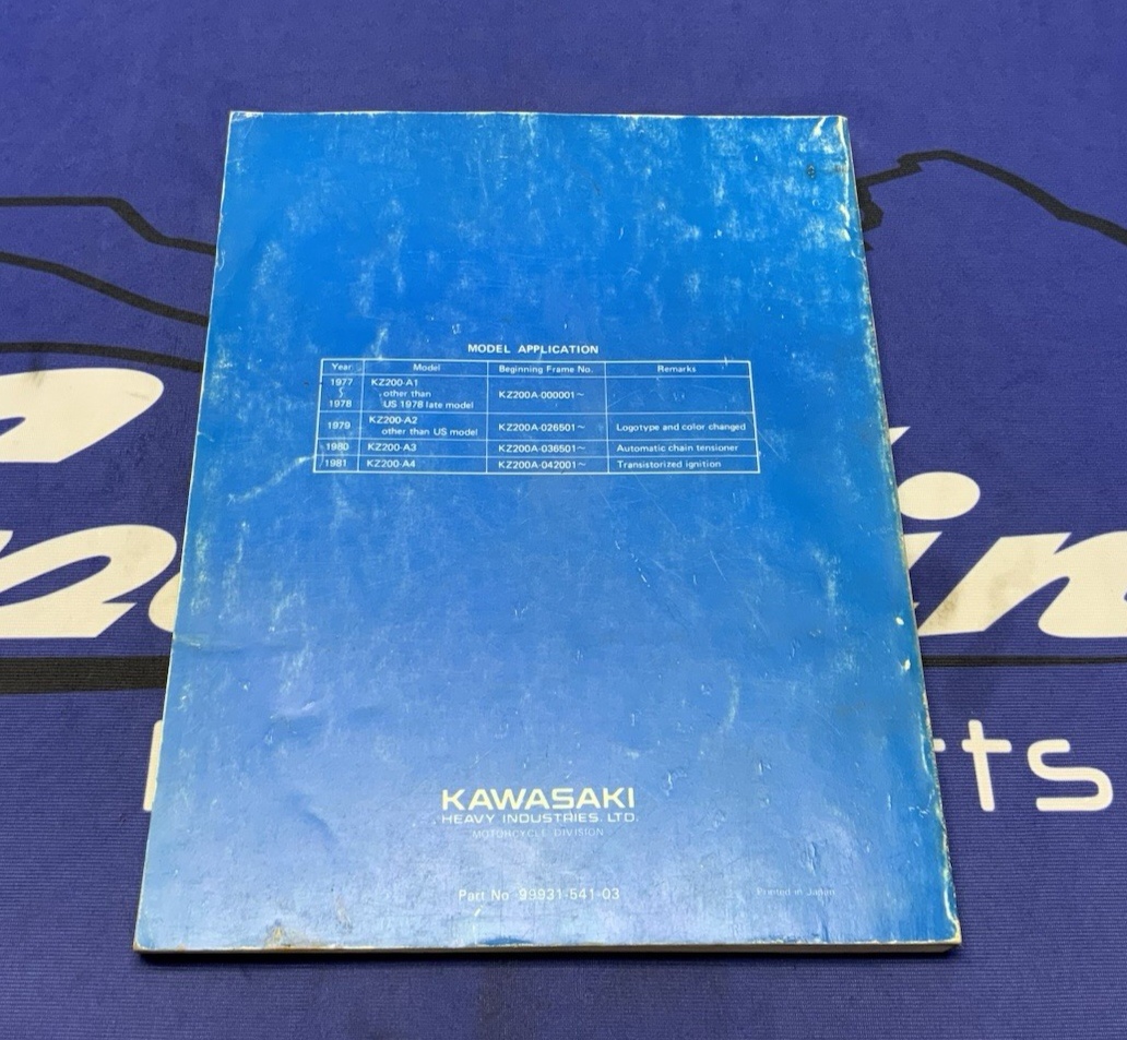 Kawasaki KZ200 Service Manual 1977-1981 OEM 99931-541-03
