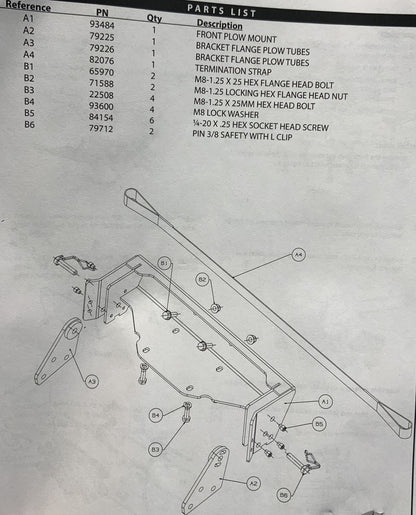 WARN Snow Plow Mount Kit Yamaha YFM700K Kodiak 2016-2018 OEM B16-F84Y0-V0-00