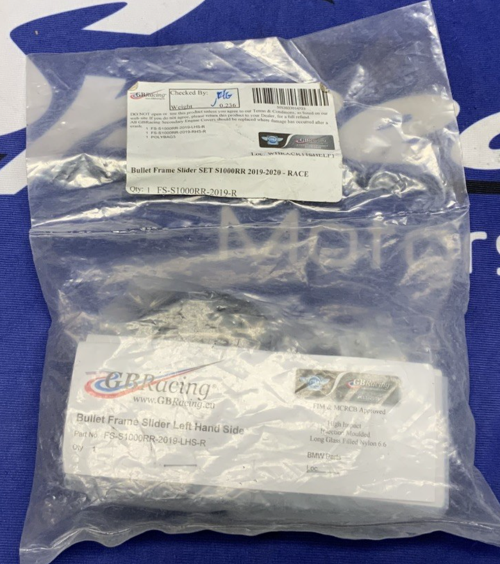 GB Racing Bullet Frame Slider Set S1000RR/M1000RR 2019-2026 FS-S1000RR-2019-R