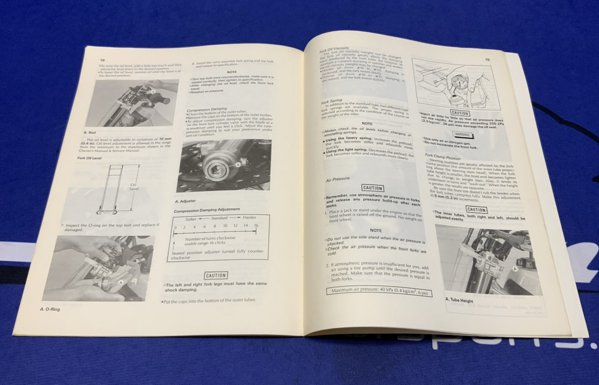 Kawasaki KX125 Race Prep and Tuning Manual 1987 OEM 99920-1389-01