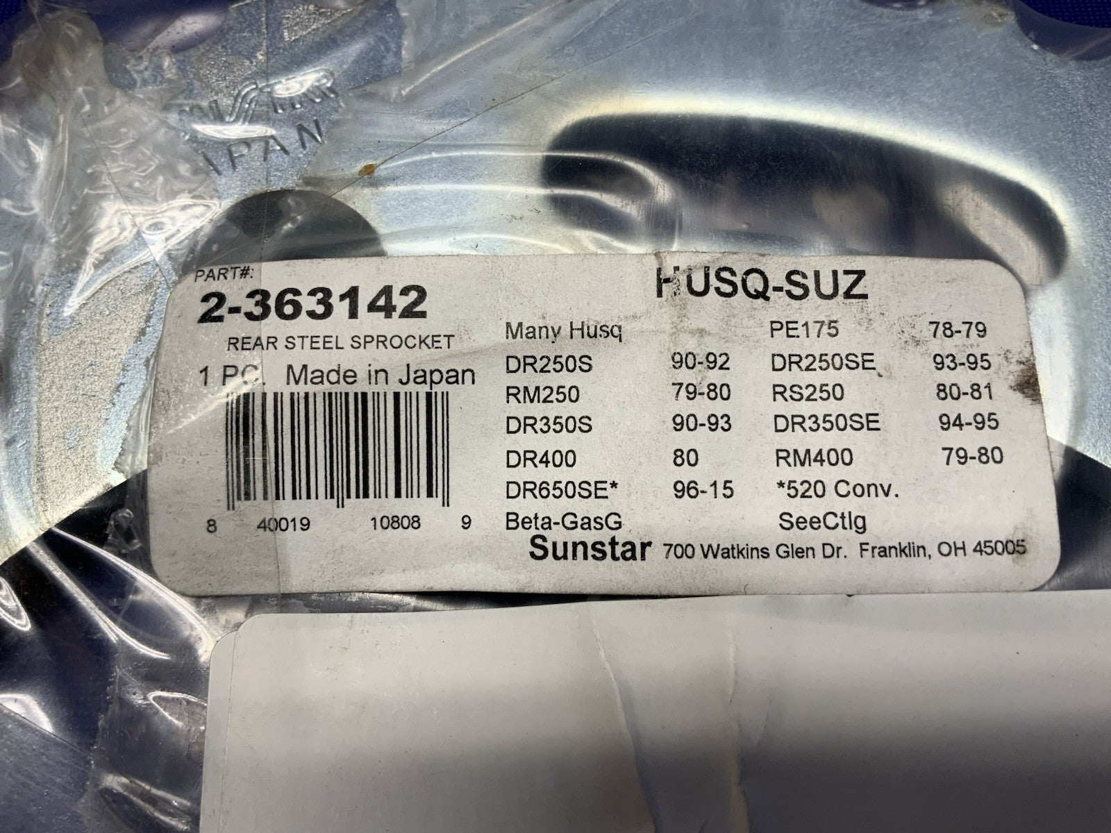 Sunstar Rear Steel Sprocket Sherco/KTM/Husq/Suz 42 Tooth 2-363142