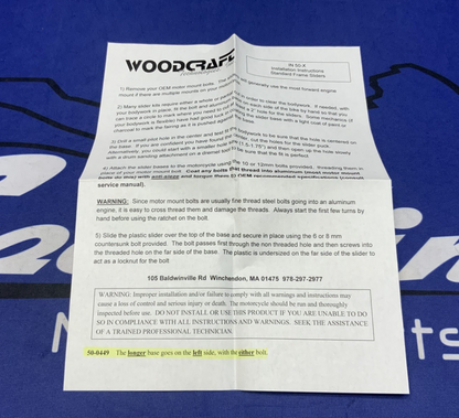 Woodcraft Technologies Frame Slider Kit W/ Short Pucks 2006-2025 50-0449