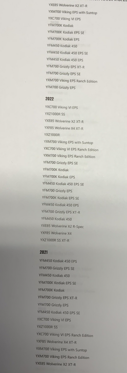 WARN Front Winch Yamaha VRX 2500lb Capacity Synthetic Rope OEM DBY-10598-00-00
