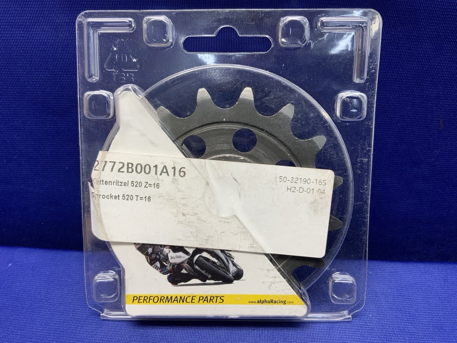 Alpha Racing Front Sprocket 520 T16 BMW S1000RR 2019-2025 2772B001A16