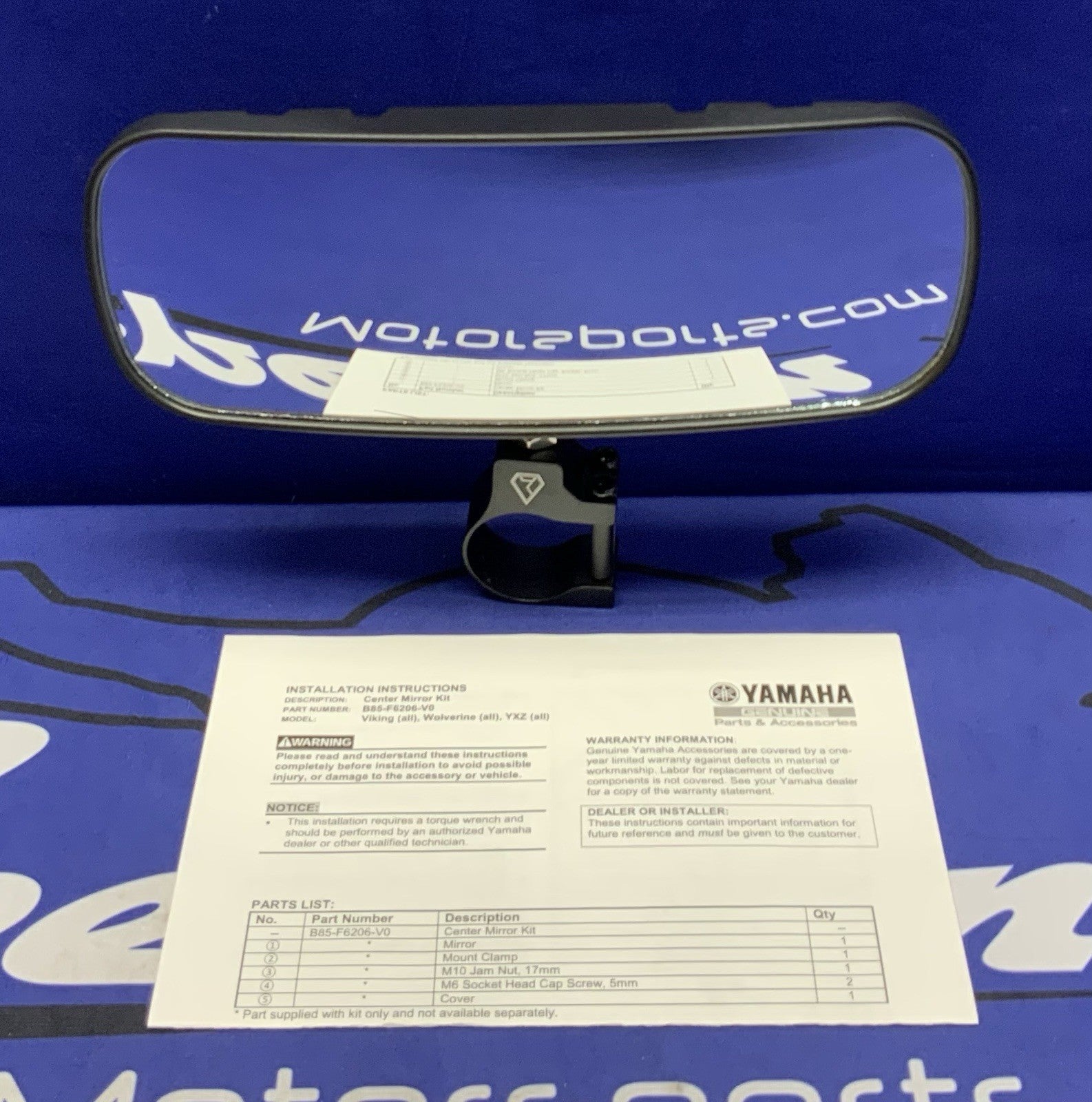 Yamaha Assault Stealth V2 Convex Center Mirror Kit Viking VI OEM B85-F6206-V0-00
