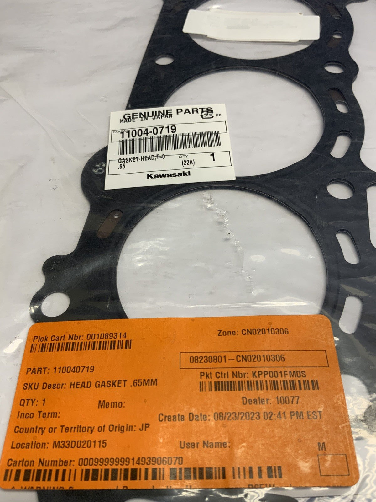 Kawasaki Cylinder Head Gasket ZX-10R 11-13 OEM 11004-0719
