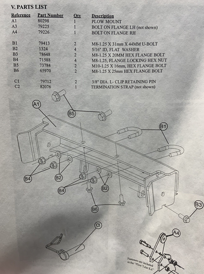 WARN Snow Plow Mount Kit Yamaha Grizzly 4x4 550 2009-2014 OEM 43P-F84Y0-V0-00