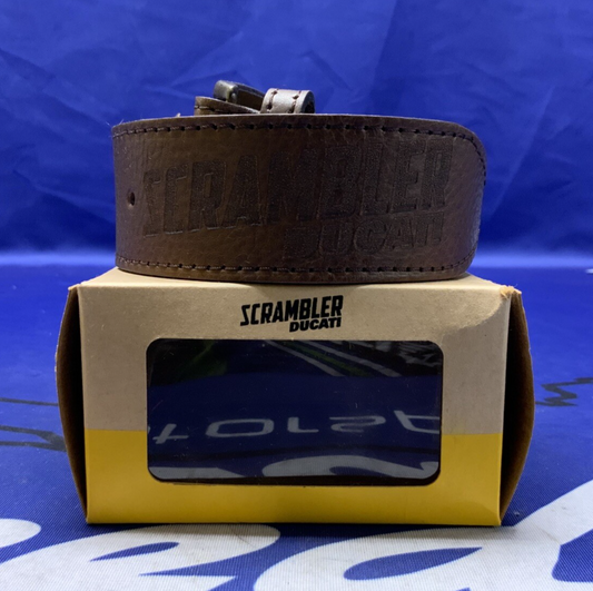 Ducati Scrambler Logo Leather Belt (Brown) 110 cm OEM 987691899