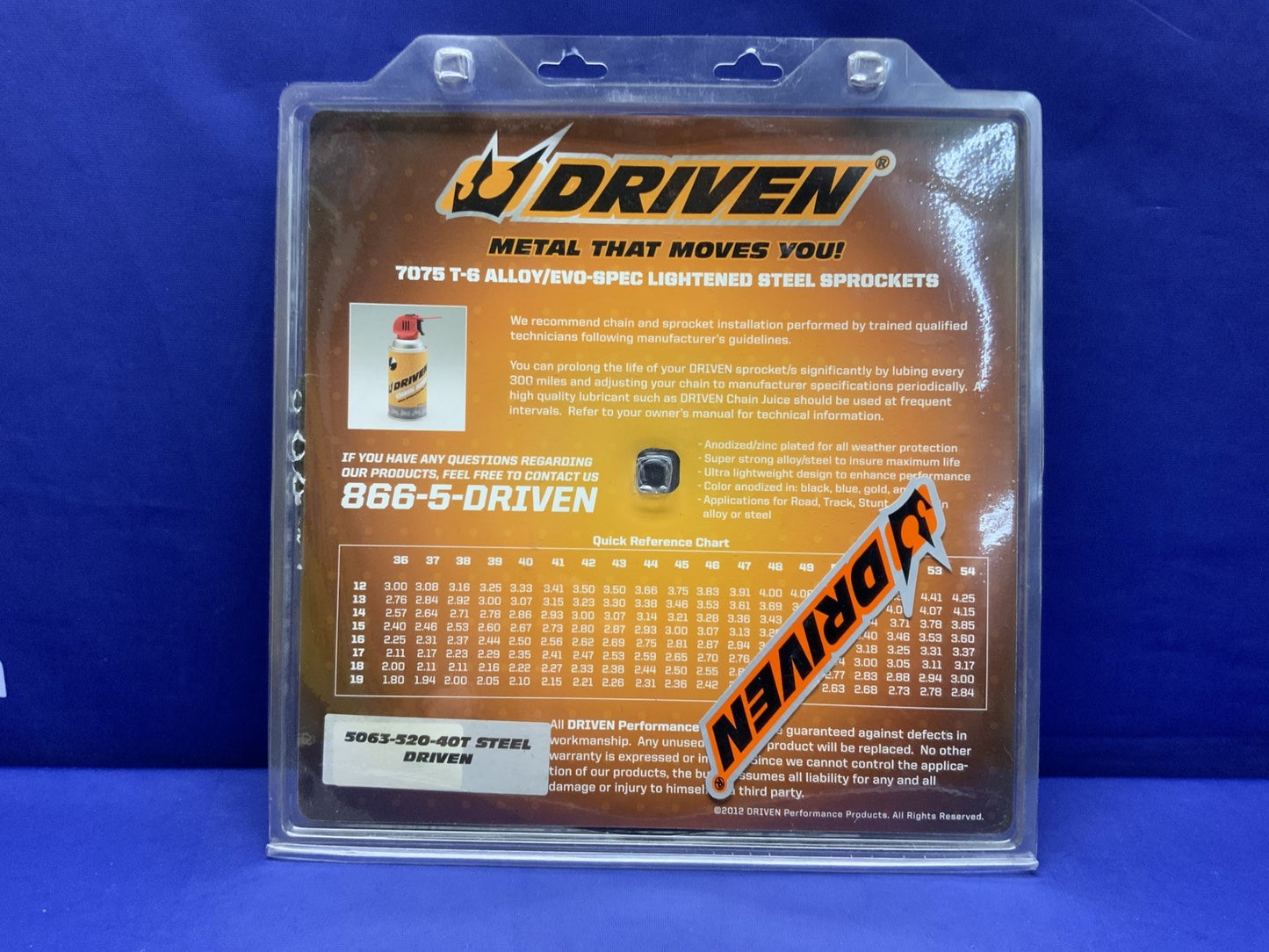 Driven Racing Rear Sprocket Kawasaki 520 40 Tooth 5063-520-40T