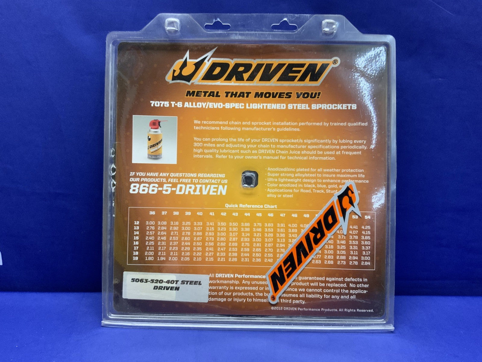 Driven Racing Rear Sprocket Kawasaki 520 40 Tooth 5063-520-40T