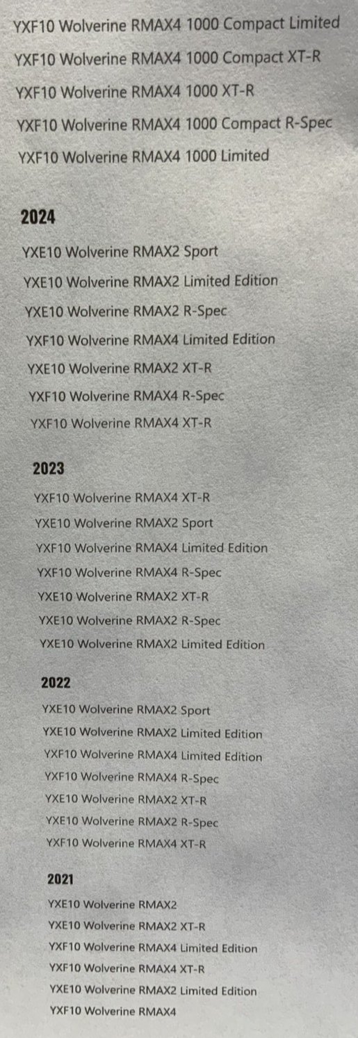 WARN Snow Plow Mount Yamaha Wolverine RMAX4 1000 XT-R 21-25 OEM B4J-F84Y0-V0-00
