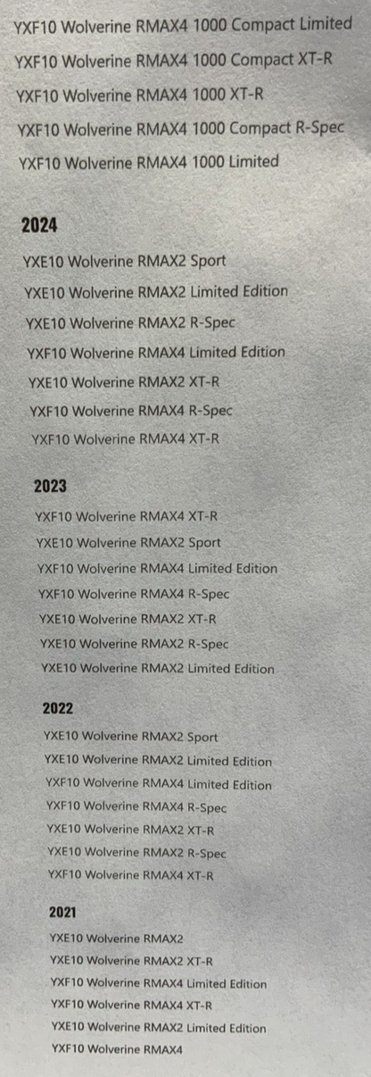 WARN Snow Plow Mount Yamaha Wolverine RMAX4 1000 XT-R 21-25 OEM B4J-F84Y0-V0-00