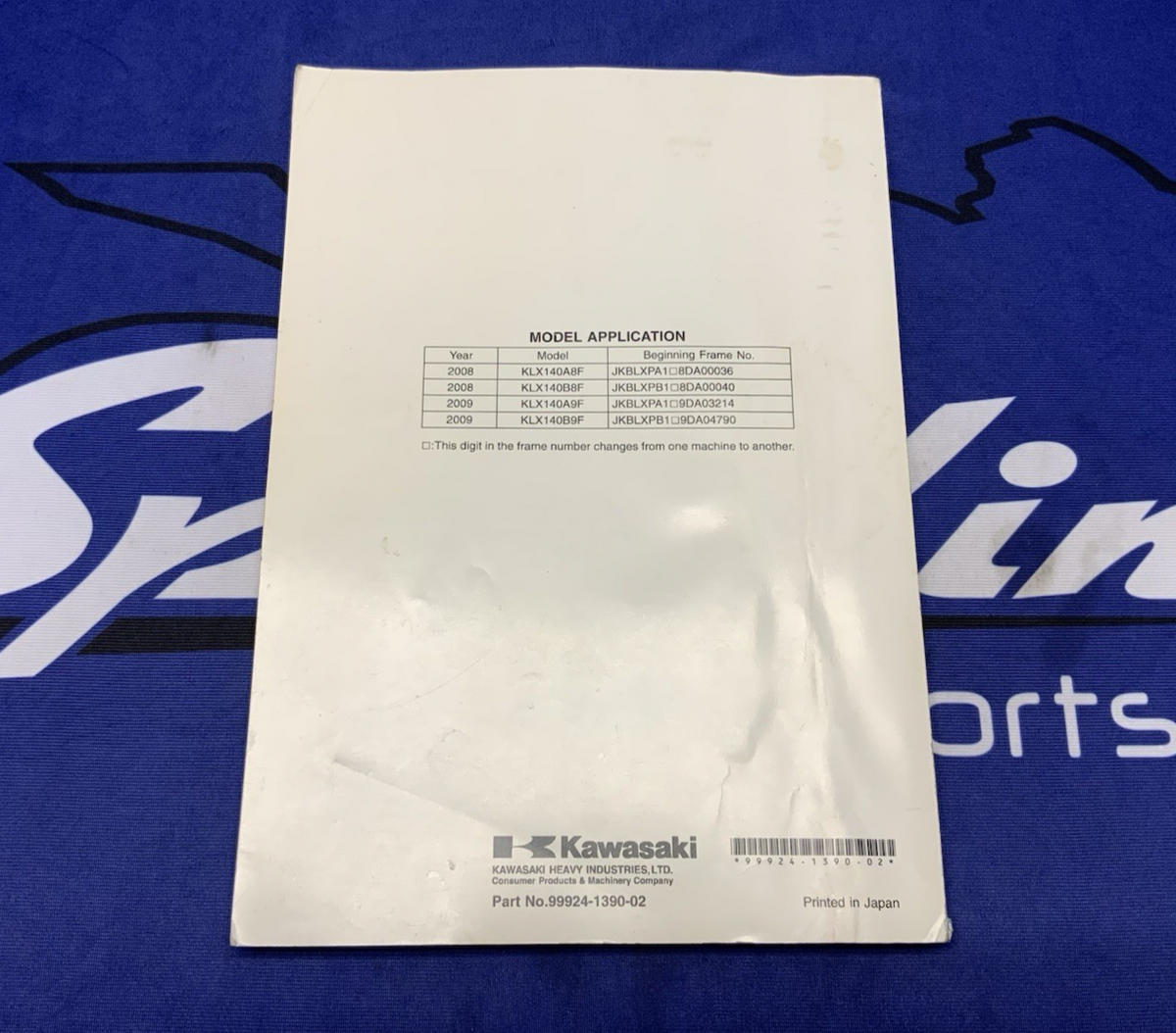 Kawasaki KLX140/L Service Manual 2008-2009 OEM 99924-1390-02