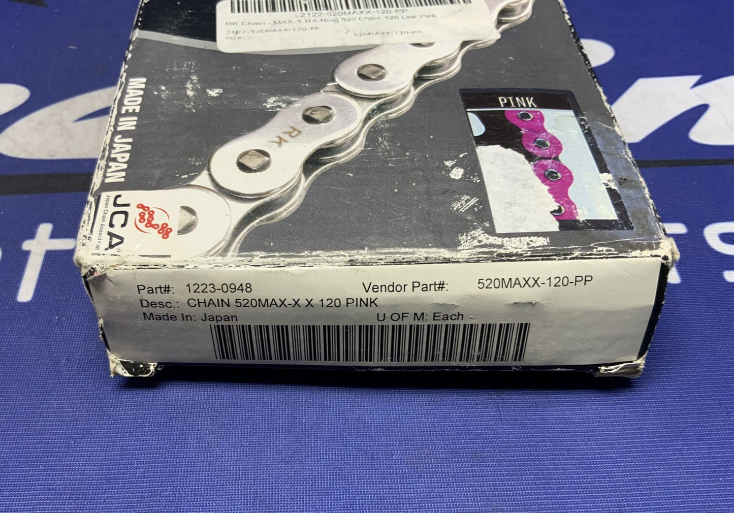 RK Takasago Chain 520 MAX-X Sealed X-Ring Chain Pink 120 Links 520MAXX-120-PP