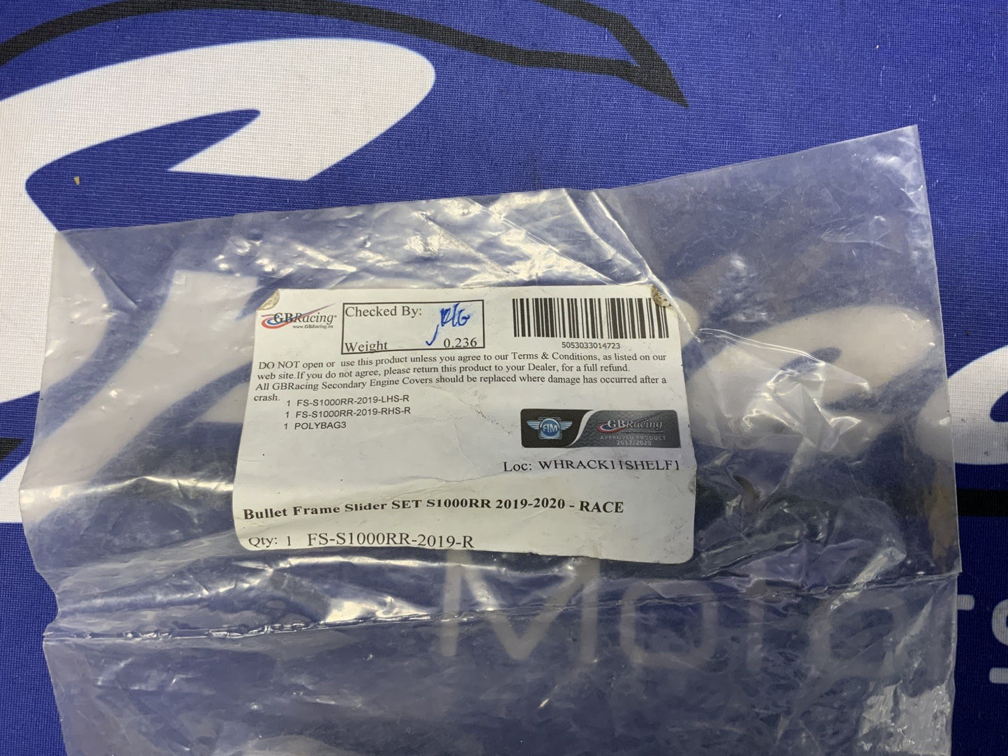 GB Racing Bullet Frame Slider Set S1000RR/M1000RR 2019-2026 FS-S1000RR-2019-R