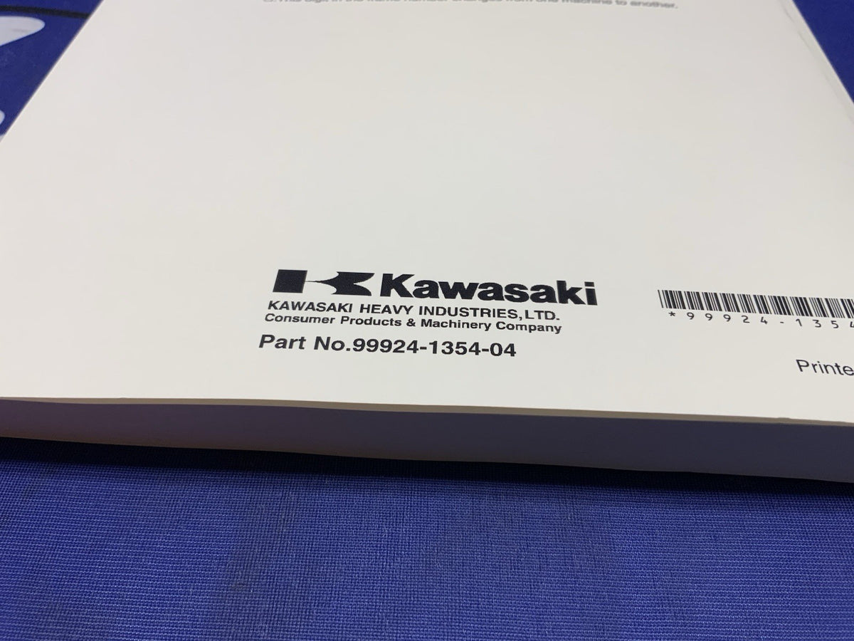 Kawasaki KX250F Service Manual 2006-2008 OEM 99924-1354-04