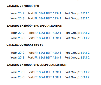 Yamaha Right Front Seat Belt Assembly Viking EPS 2018-2019 OEM B85-F470L-00-00