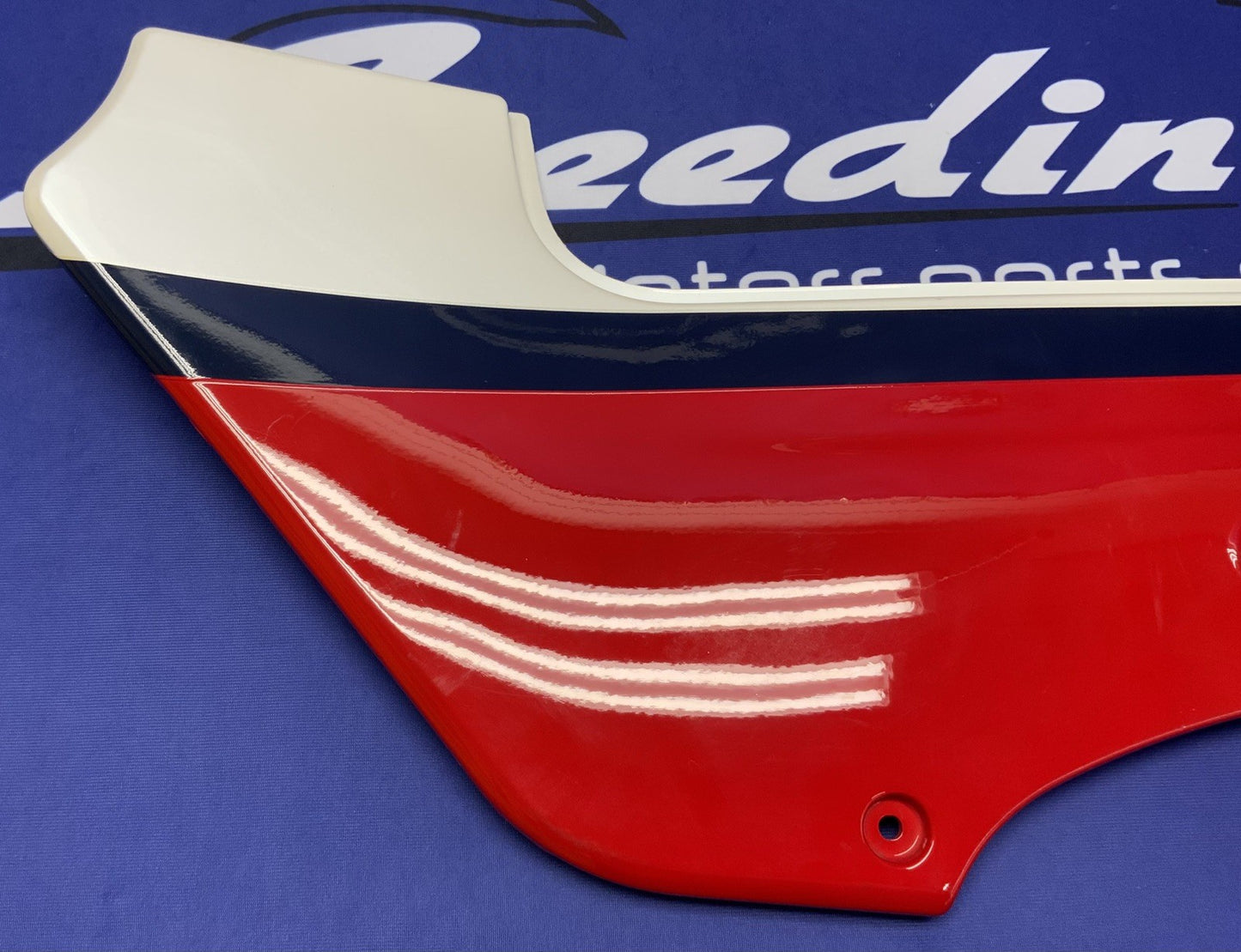 Kawasaki Left Side Cover (Red, White & Blue) Ninja 600 85-86 OEM 36002-5195-P9-1