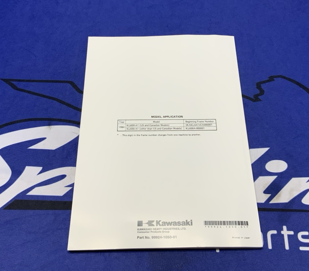 Kawasaki KLR600 Service Manual 1984 OEM 99924-1050-01