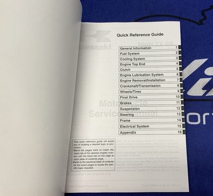 Kawasaki Ninja ZX-6R Service Manual 2000-2005 OEM 99924-1254-04