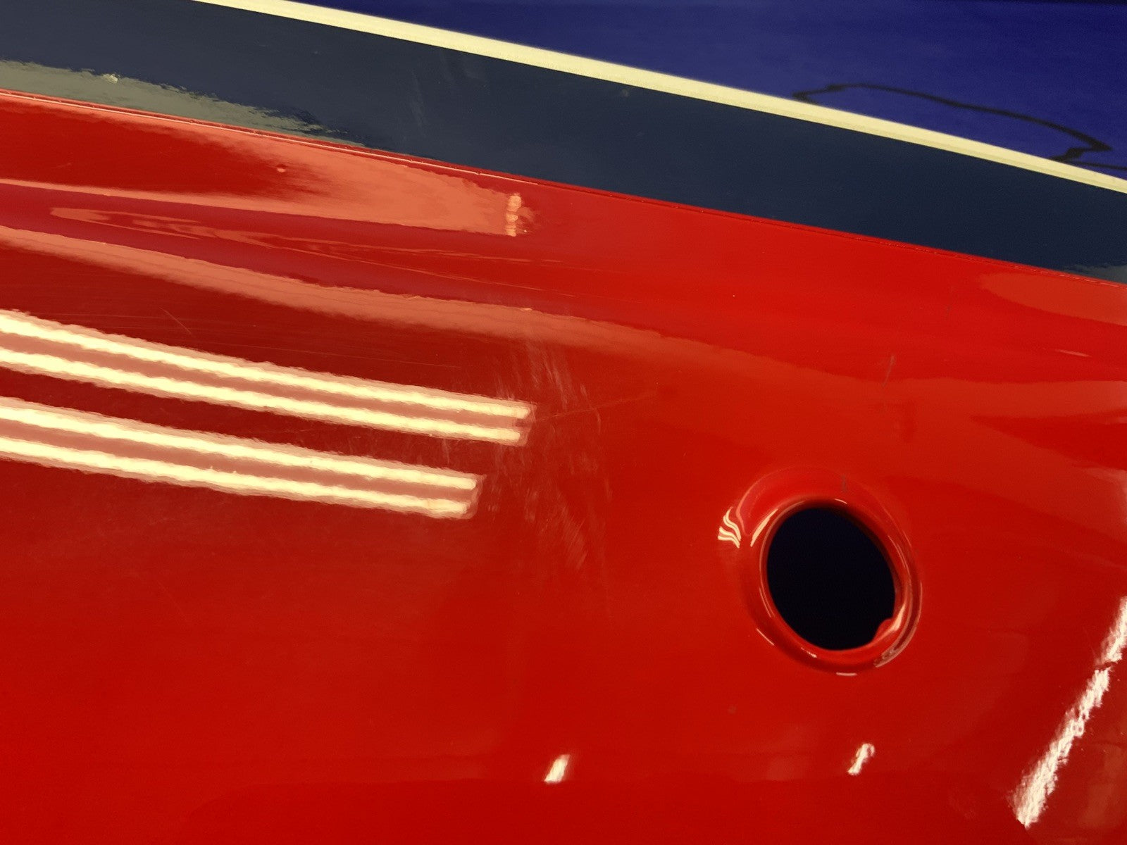 Kawasaki Left Side Cover (Red, White & Blue) Ninja 600 85-86 OEM 36002-5195-P9-1