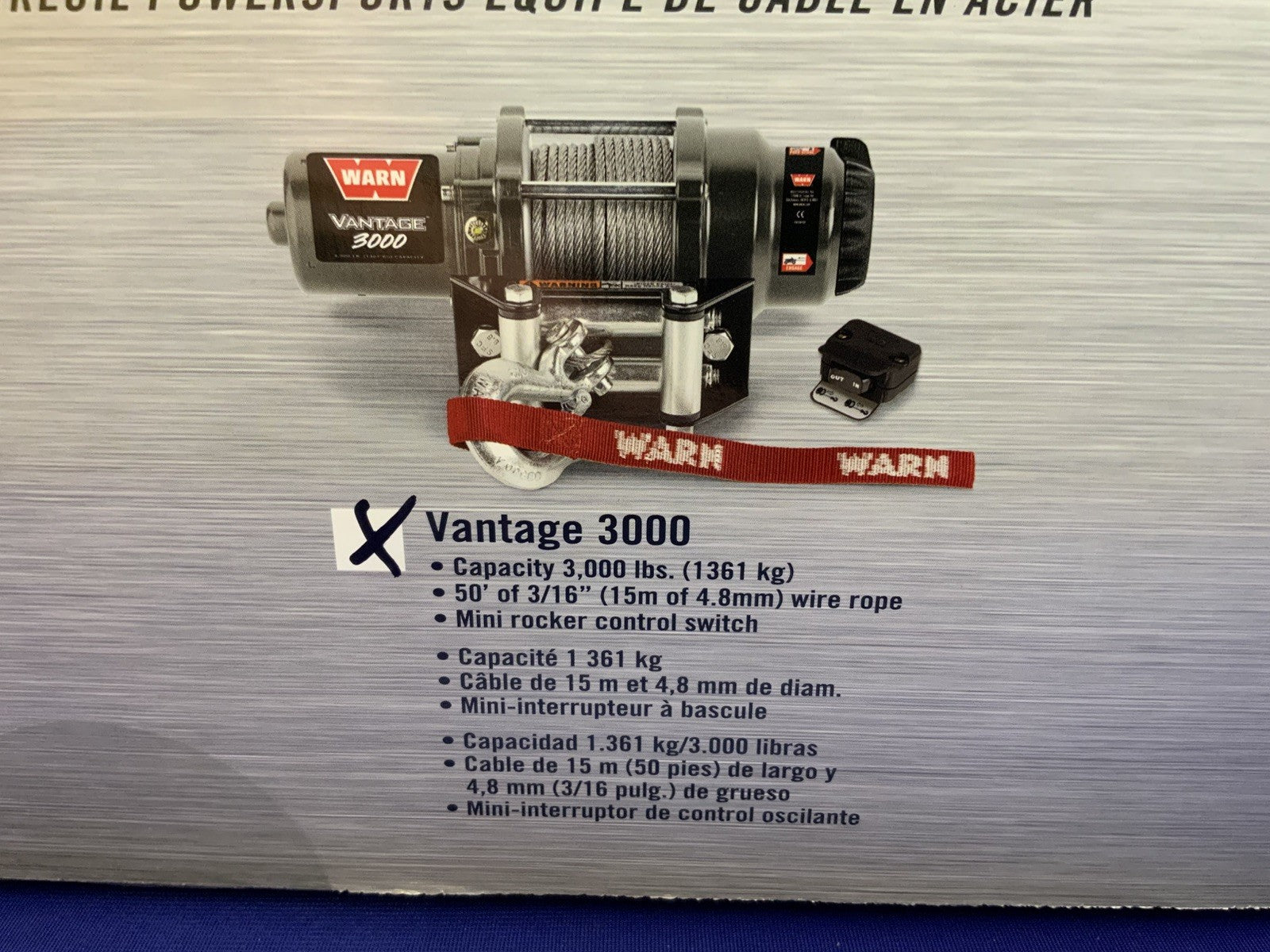 WARN Vantage 3000 Winch Kawasaki KVF750 Brute Force 4x4i 2005-2019 KW90384