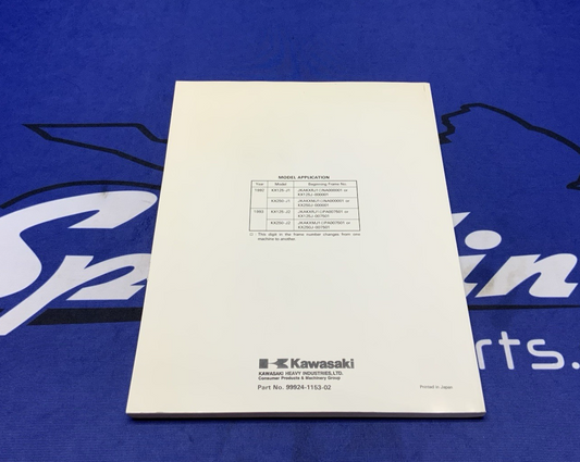 Kawasaki KX125/250 Service Manual 1992-1993 OEM 99924-1153-02