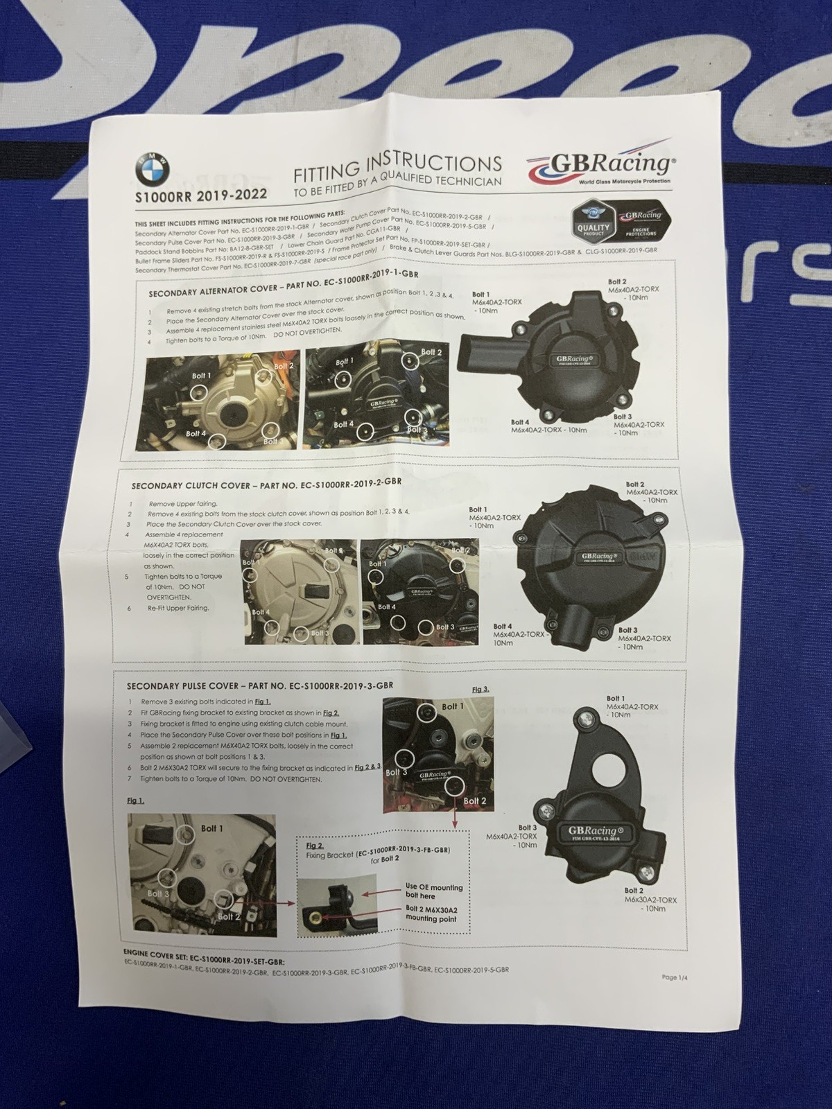 GB Racing Secondary Alternator Cover S1000RR 2019-2026 EC-S1000RR-2019-1-GBR