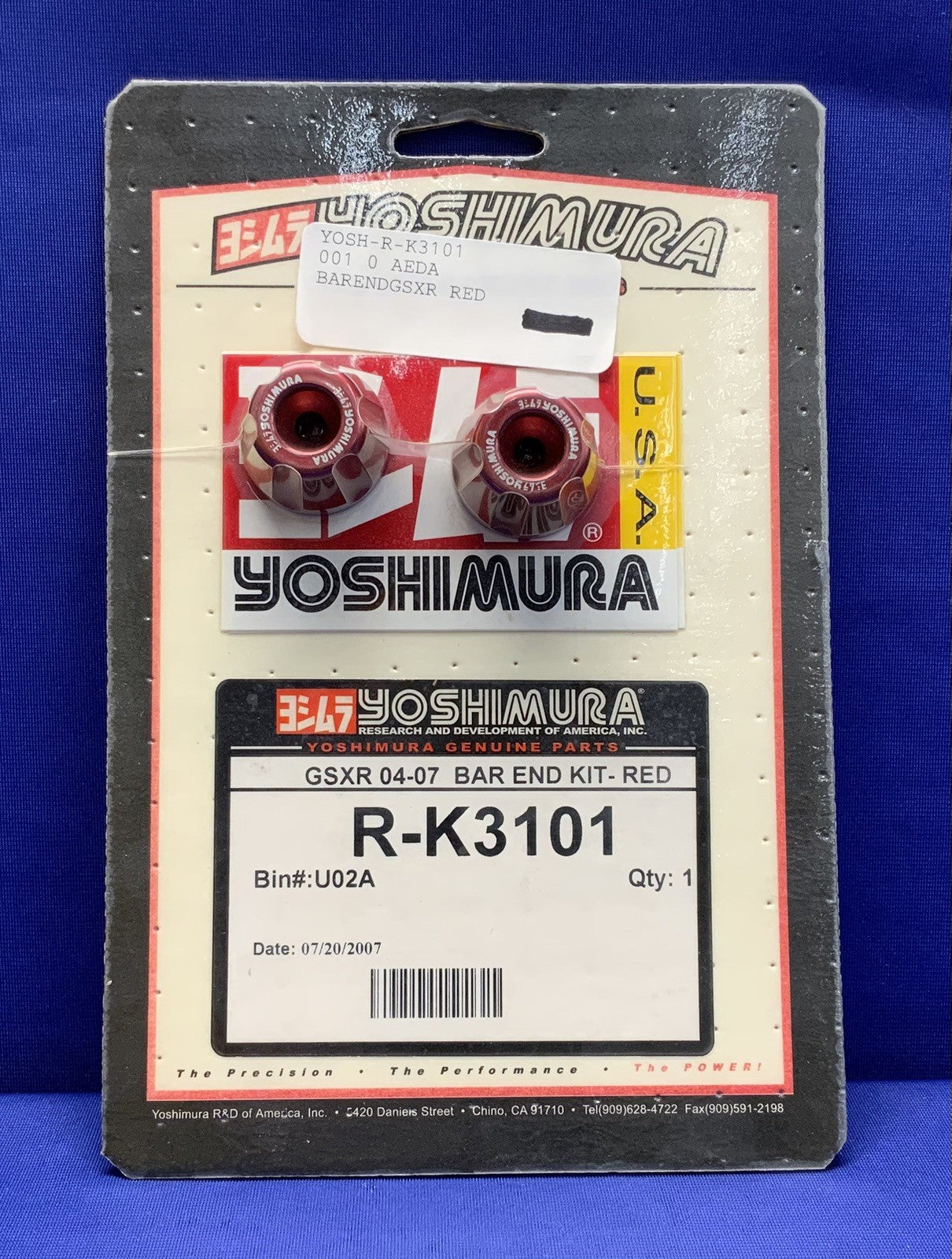 Yoshimura Bar End Kit (Red) GSX-R 600/750/1000 2004-2007 R-K3101