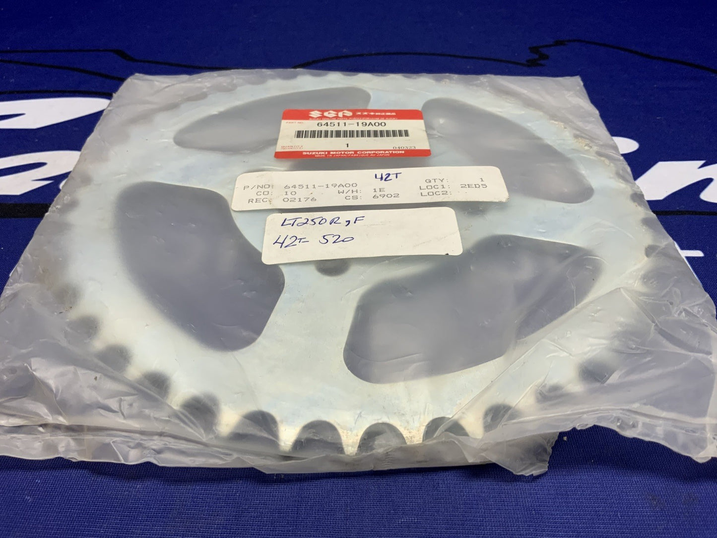 Suzuki Rear Sprocket LT250R QuadRacer 1985-1992 520 42 Tooth OEM 64511-19A00