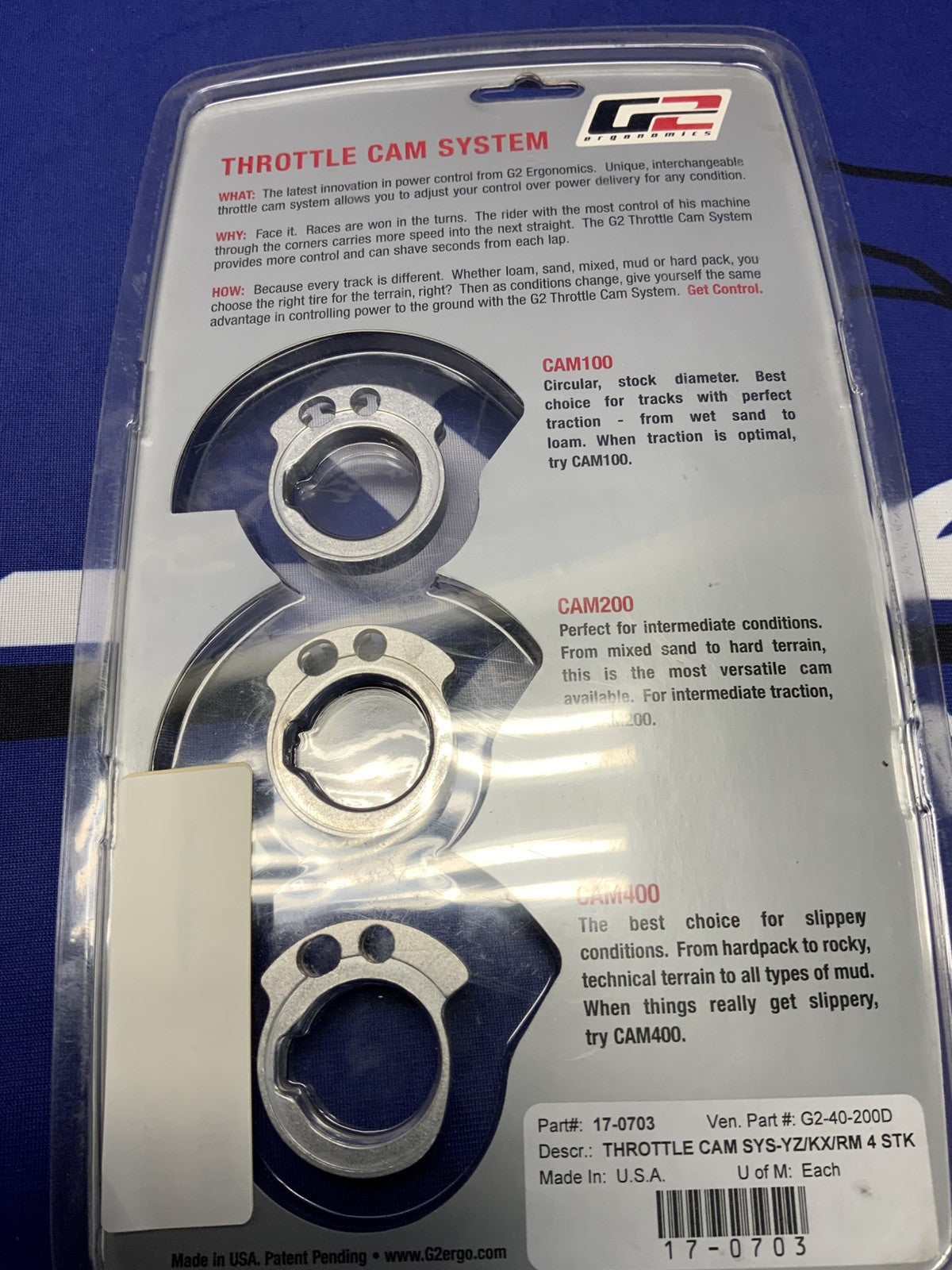 G2 Ergonomics Throttle Cam System YZ/KX/RM  4STK G2-40-200D