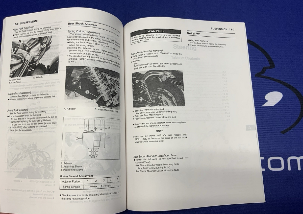 Kawasaki Vulcan 500 Service Manual 1990-1996 OEM 99924-1125-53