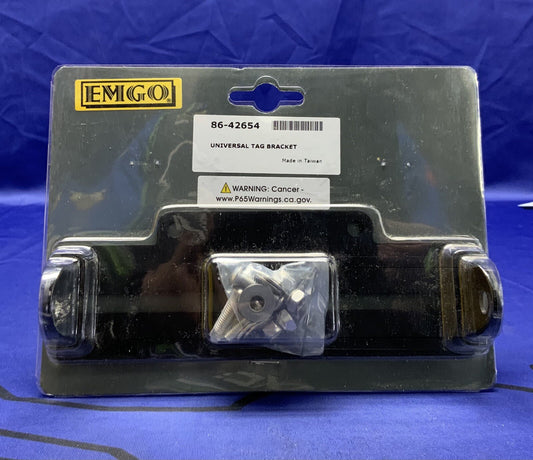 EMGO Universal License Plate Bracket, Black  86-42654