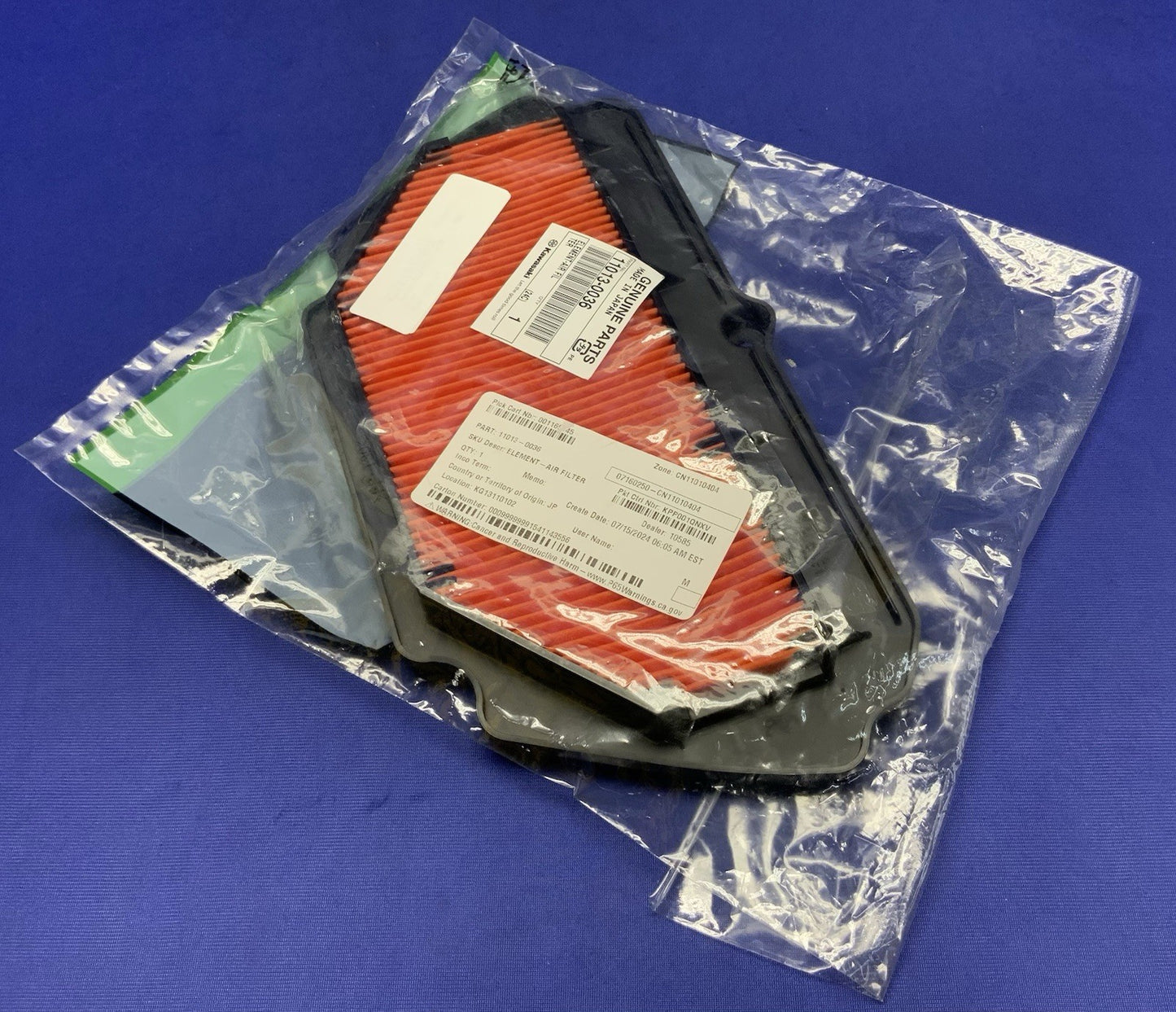 Kawasaki Air Filter Ninja ZX-6R ABS KRT Edition 2016-2023 OEM 11013-0036