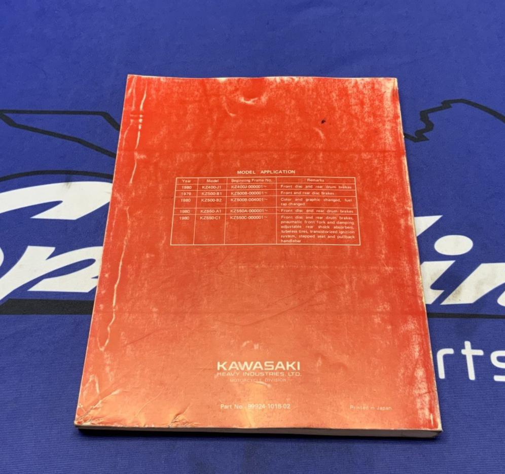 Kawasaki KZ400/500/550 Service Manual 1979-1980 OEM 99924-1018-02