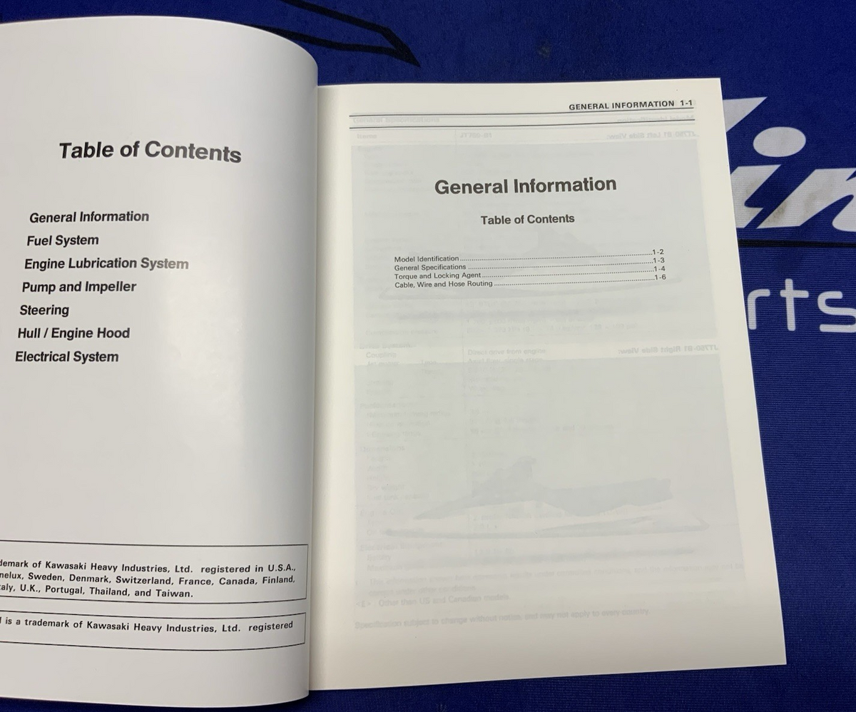 Kawasaki Jet Ski STS Service Manual 1995 OEM 99924-1173-51