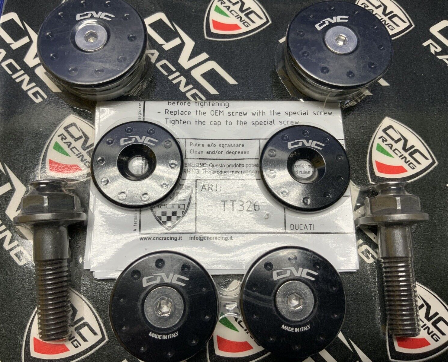 CNC Racing Frame Plugs Hypermotard 939 2016-2018 TT326