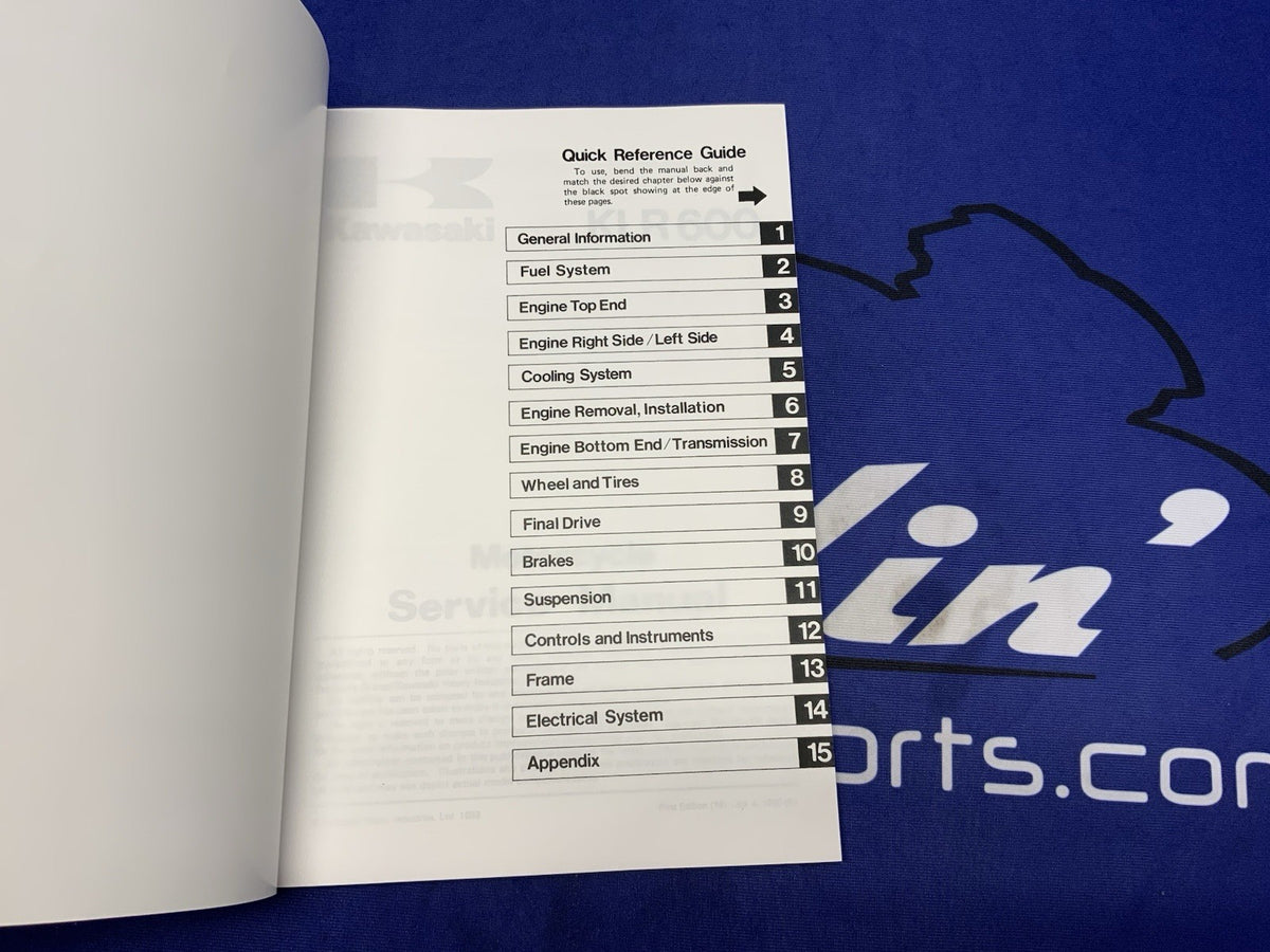 Kawasaki KLR600 Service Manual 1984 OEM 99924-1050-01