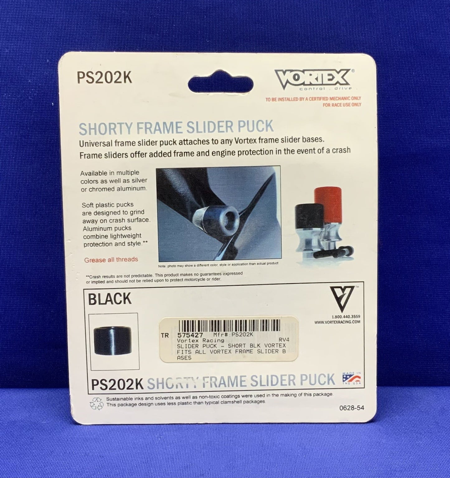 Vortex Frame Slider Puck (Short/Black) PS202K-1
