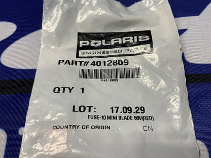 Polaris 10-AMP Mini Blade Fuse RZR 800 2008-2026 OEM 4012809