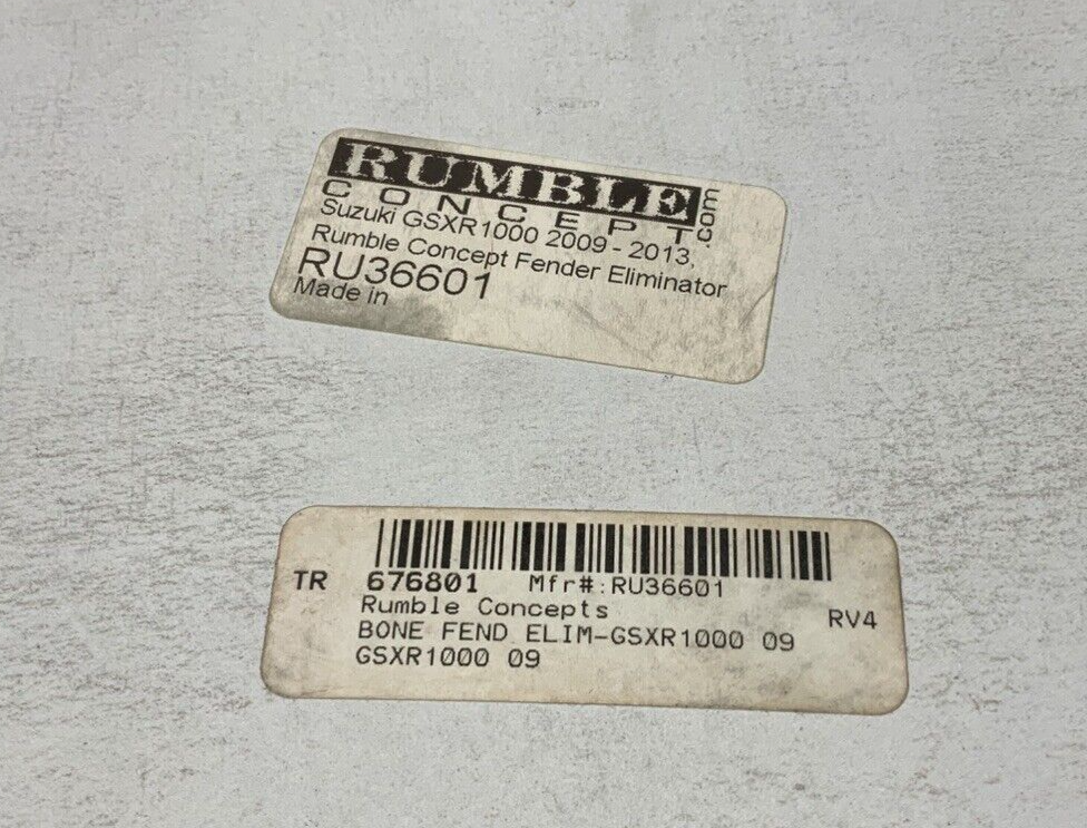Rumble Concept Fender Eliminator GSXR 1000 2009-2013 RU3661