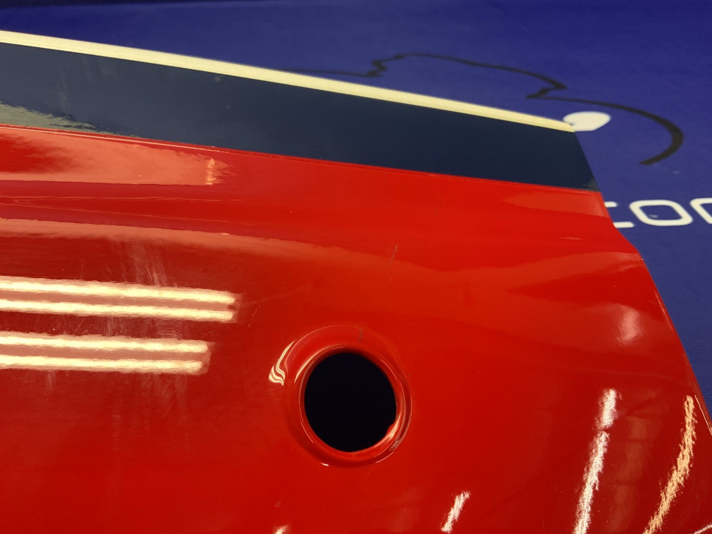 Kawasaki Left Side Cover (Red, White & Blue) Ninja 600 85-86 OEM 36002-5195-P9-1